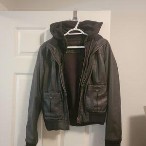 OBEY Black hooded bomber jacket